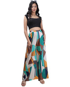 Eyebogler Women Graphic Printed Pure Cotton Flared Palazzo