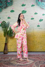 GRECIILOOKS Rayon Floral Regular Fit Stylish Kurta Ethnic for Women | 3/4 Sleeve Co-ord Set