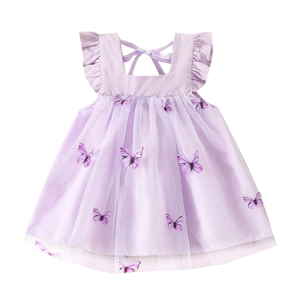 Hopscotch Baby Girls Knee Length Casual Dresses In Lavender Color For Ages (1824 Months) 18-24