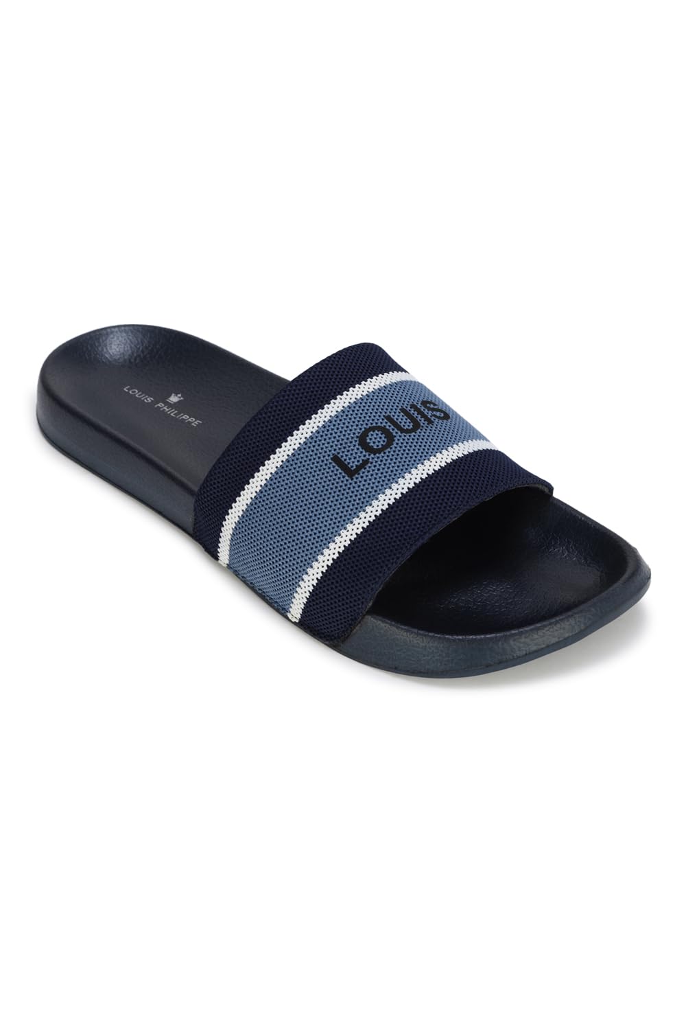 Louis Philippe Men Black Stripe Flip Flops