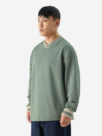 The Souled Store Solids: Sage Green Men and Boys Round Neck Oversized Fit Full Sleeve T-Shirts Oversized Mens T-Shirts Solid Ba