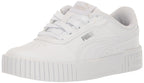 PUMA Carina 2.0 Sneaker, White Silver, 4 US Unisex Big Kid 38618502