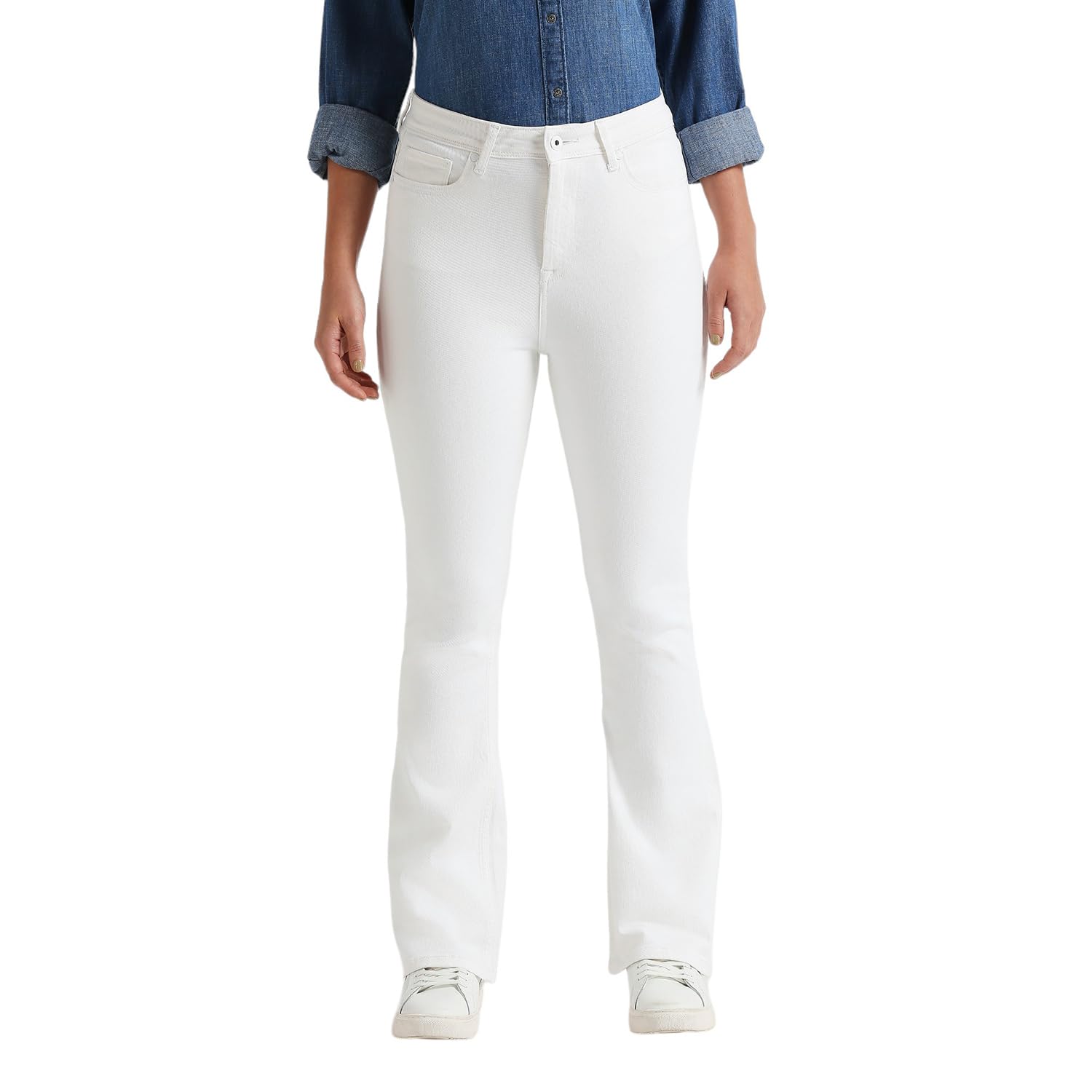 Dion White High Waist Flared Jeans