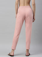 Enamor Essentials Womens Slim Fit Mid Rise Cotton French Terry Ankle Length Lounge Pants with Wide Waistband Drawstring & Side P