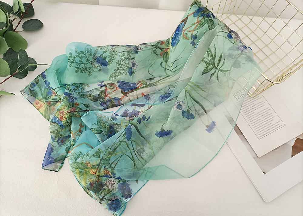 Acotavie Scarfs for Women Lightweight Fashion Scarves Print Floral Pattern Scarf Shawl Wraps (C12)