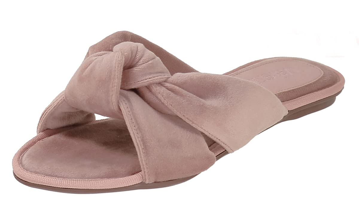 Bruno Menegatti 230199RO-6 Valentina-Chloe Velvet Knotted Flat Slipper  Rose - Size 6
