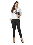 Lyra Cotton Strech Pencil Pant For Women | Mid-Waist | Fashionwear Black