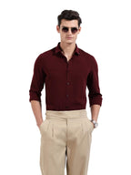 The Indian Garage Co Mens Slim Fit Solid Cutaway Collar Long Sleeves Party Shirt