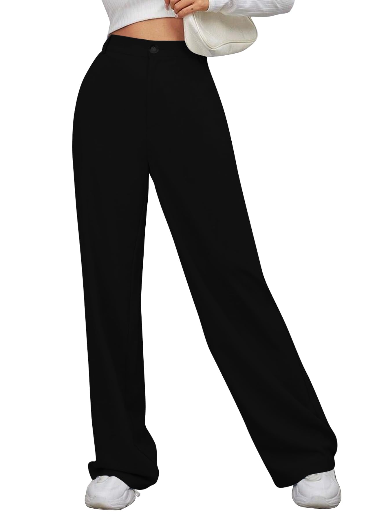 Toochki Trouser for Women | High Waist Trousers for Womens | Summer Track Pants | Casual Lycra Pant | Black