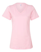 Ladies Relaxed Jersey V-Neck T-Shirt - BERRY - S(D0102H782VT)