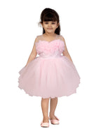 Aarika Girls Fit And Flare Knee Length Dress Pink 5 Years-6 Years