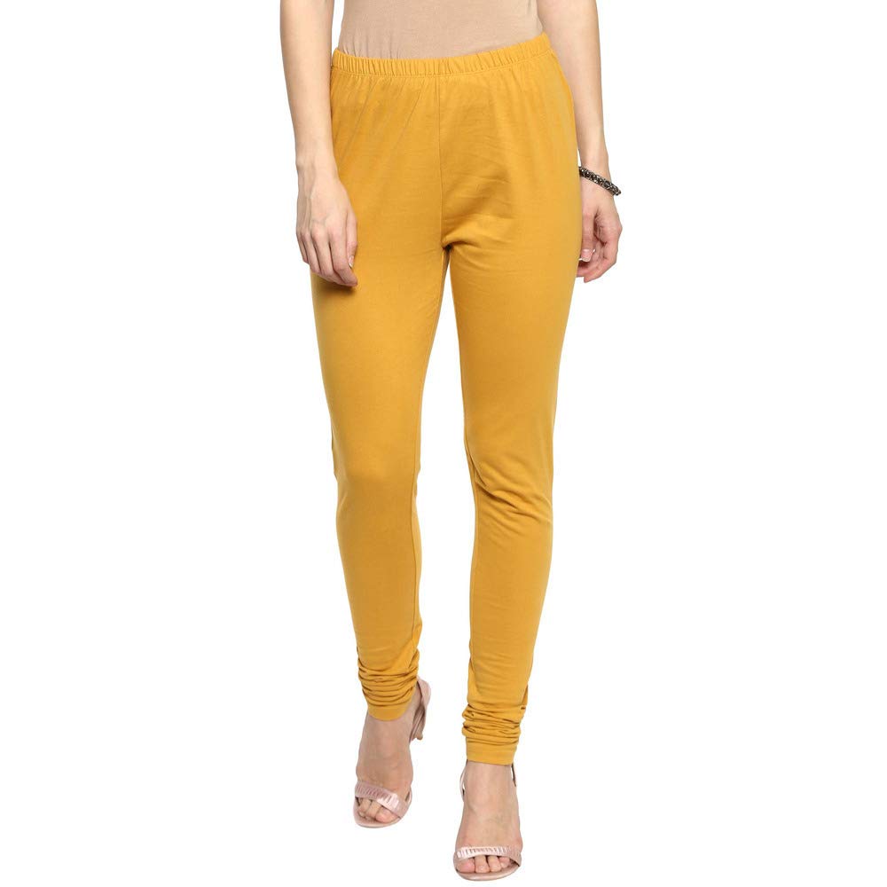 Aurelia WomenS Loose Fit Cotton Churidar (19Cra60024-600306_Gold_Large_Gold_L)