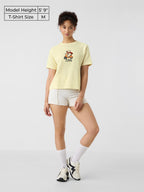 The Souled Store Textured T-Shirt: On My Way to Overthink Women and Girls Short Sleeves Round Neck Off White Embroidered Cotton