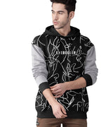 Eyebogler MenS Printed Cotton Blend Hooded Neck Full Sleeves Sweatshirt