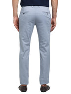 Turtle Men Cotton Stretch Ultra Slim Fit Light Blue Casual Trouser