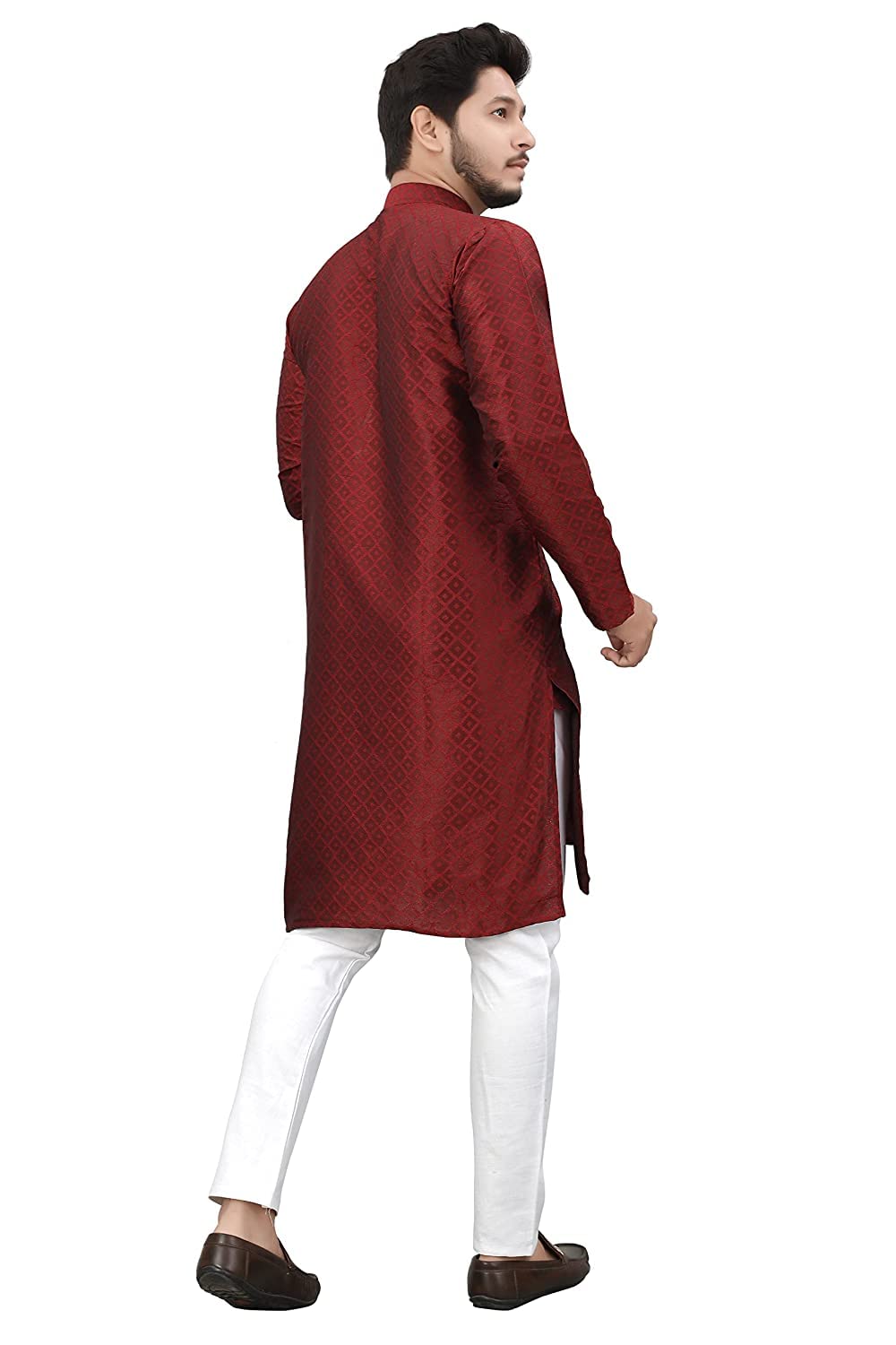 Baghadbillo Mens Cotton Blend Kurta With Mandarin Collar Neck Botton Down Full Sleeves Straight Lenght And Two Side Pockets | Ku
