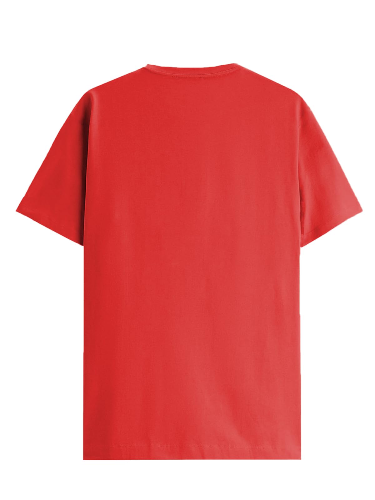 ADRO Mens Solid Regular Fit T-Shirt (RN24-POC-RD_Red