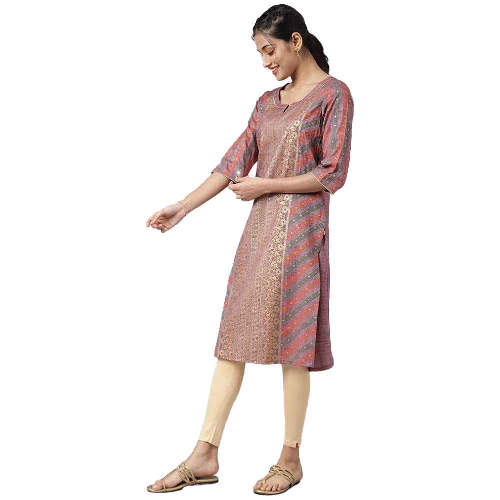 Aurelia Floral Polyester Mandarin Womens Kurta