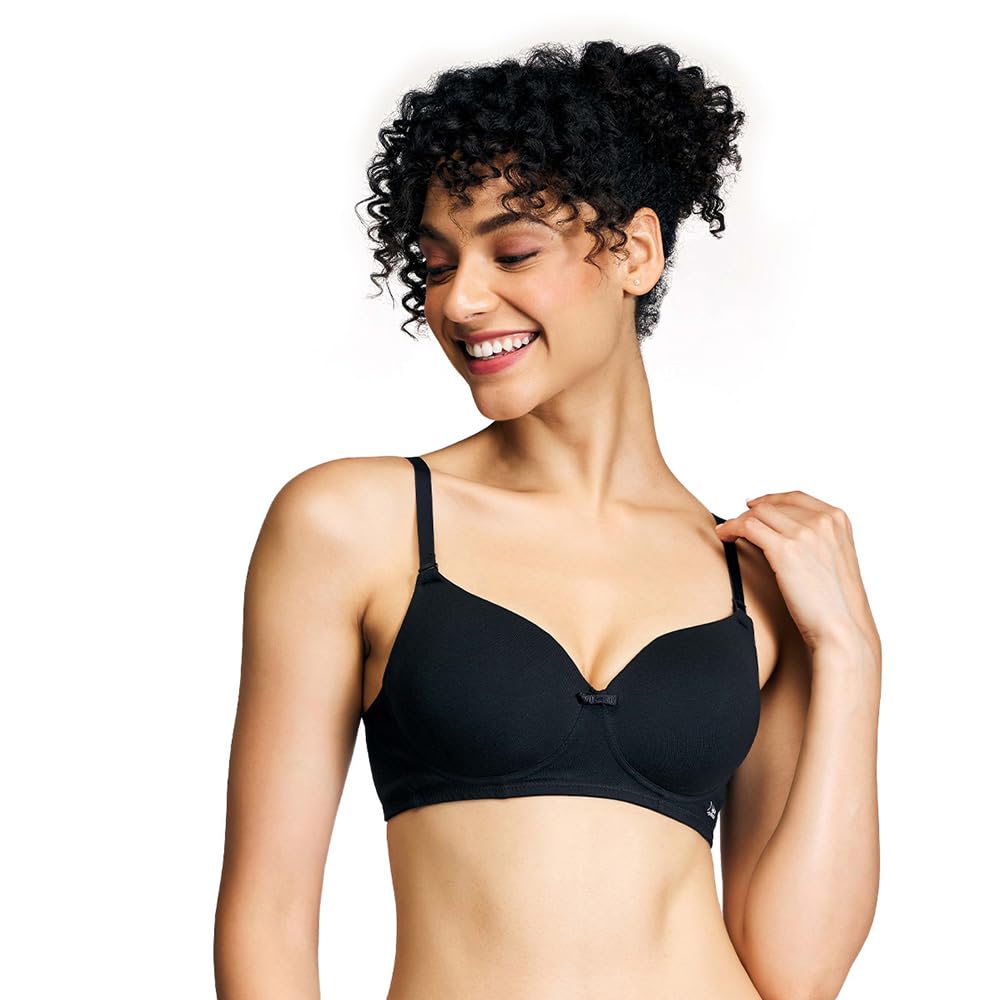 Nykd (Nyb198 Cotton Lightly Padded & Non Wired T-Shirt Bra For Women | Medium Coverage Bra With Soft Detachable Straps | Ideal F