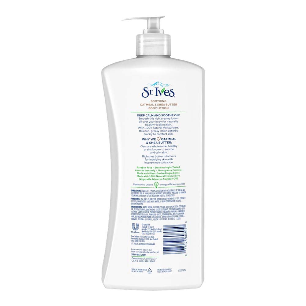 St. Ives Nourish And Soothe Body Lotion, Oatmeal And Shea Butter, 21 Oz