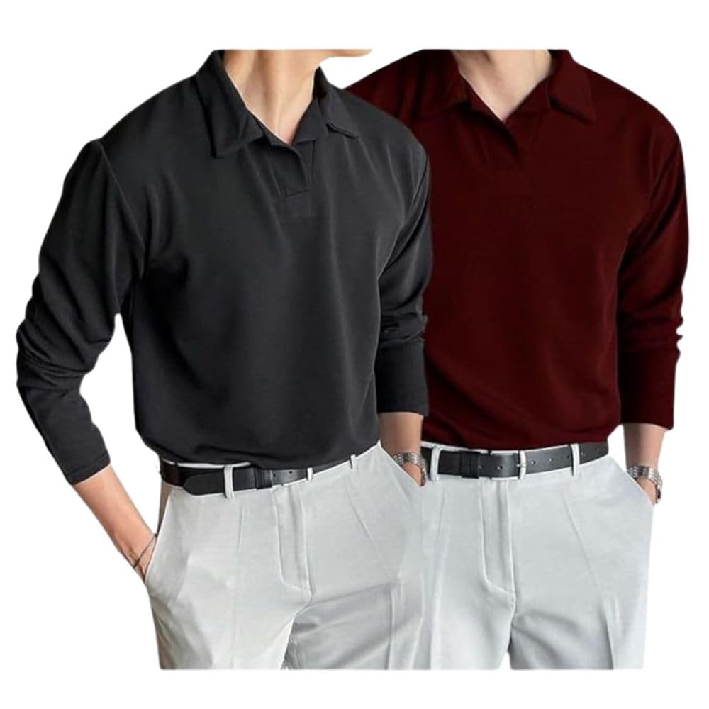Leriya Fashion MenS Regular Fit Black Polo T-Shirt  Plain & Versatile (Available In Plus Size And Combo Pack Of 2)