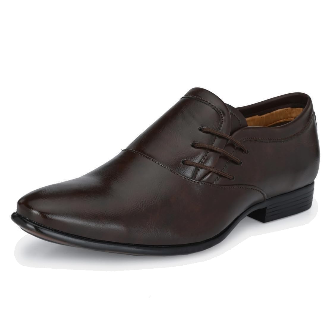 Leatherkraft Stacked Heel LaceUp Formal Shoes Brown 6