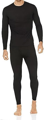 Thermajohn Long Johns Thermal Underwear for Men Fleece Lined Base Layer Set for Cold Weather (X-Large, Black)
