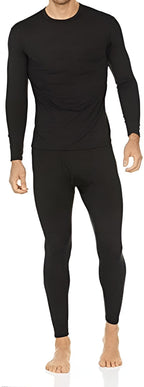 Thermajohn Long Johns Thermal Underwear for Men Fleece Lined Base Layer Set for Cold Weather (X-Large, Black)