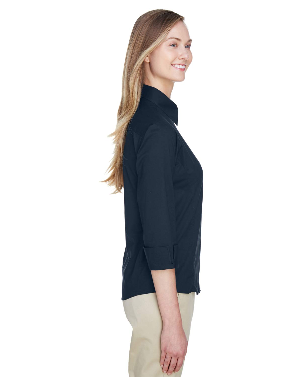 Ladies Perfect Fit34-Sleeve Stretch Poplin Blouse - LIME - S(D0102H7YEB2)