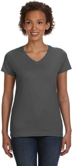 Ladies V-Neck Fine Jersey T-Shirt - BLAcK - S(D0102H7DMD2)