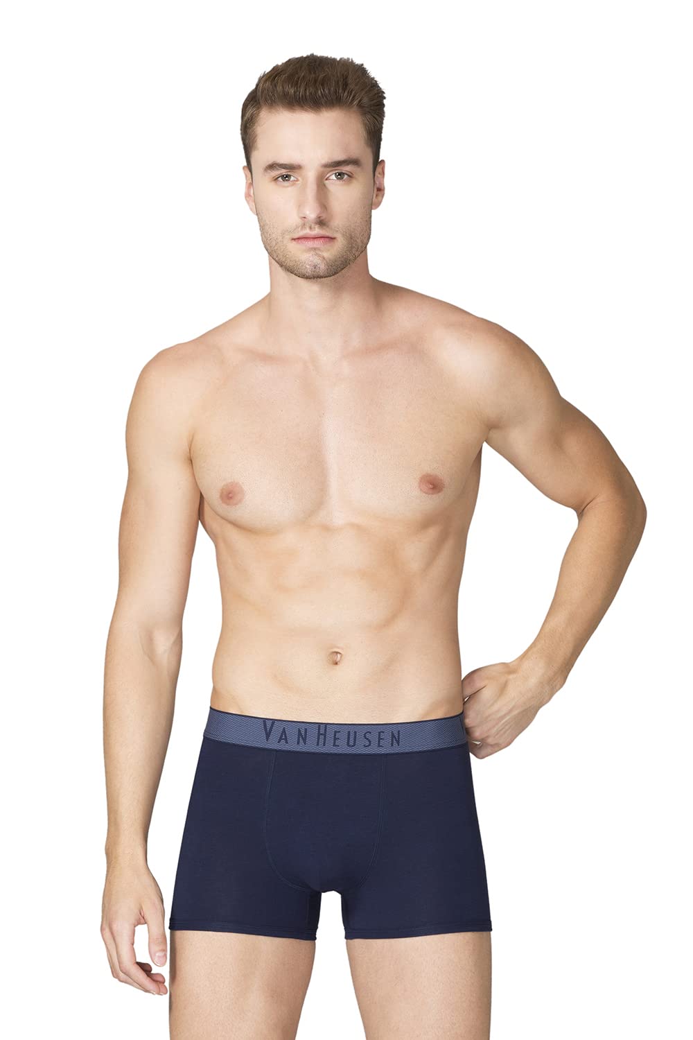 Van Heusen Men Breathable Air Series Trunks  Cotton Polyamide Elastane  Colour Fresh, Mesh Stretch, Ultra Soft_20050_Blue Meta