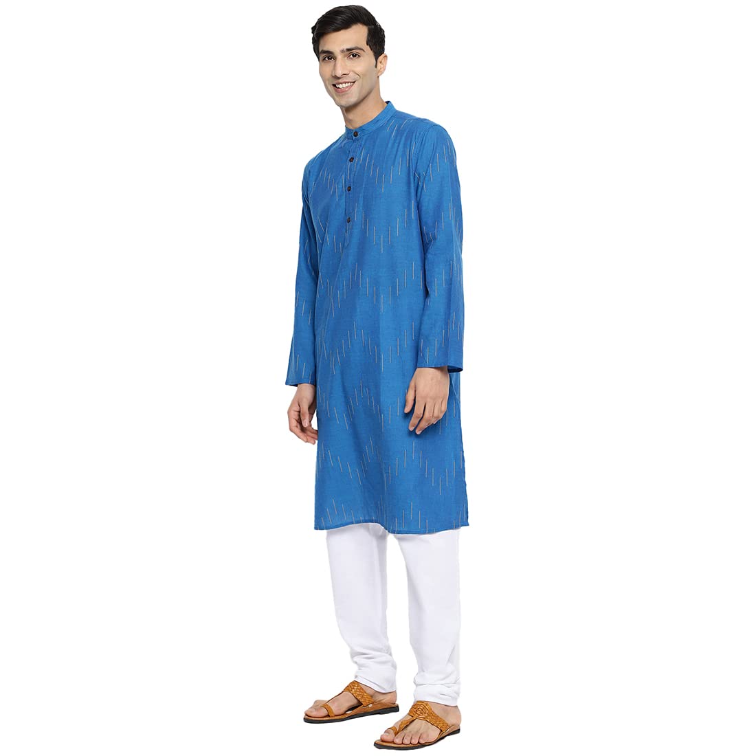 Fabindia Men'S Cotton Dobby Relaxed Kurta