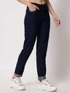 Kotty Women High Rise Cotton Lycra Regular Length Slim Fit Solid Jeans Jade Black