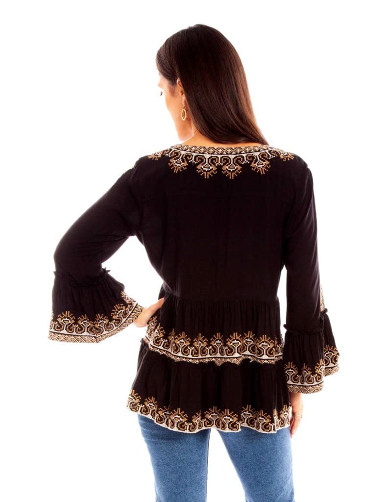 PULLOVER EMB. RUFFLE BLOUSE