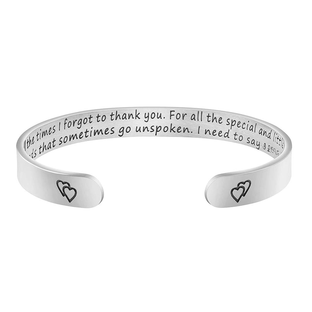 Bracelet for Mom Mothers Day Christmas Birthday Thanksgiving Day Gifts Cuff 316L Stainless Steel Inspirational Motivational Enco