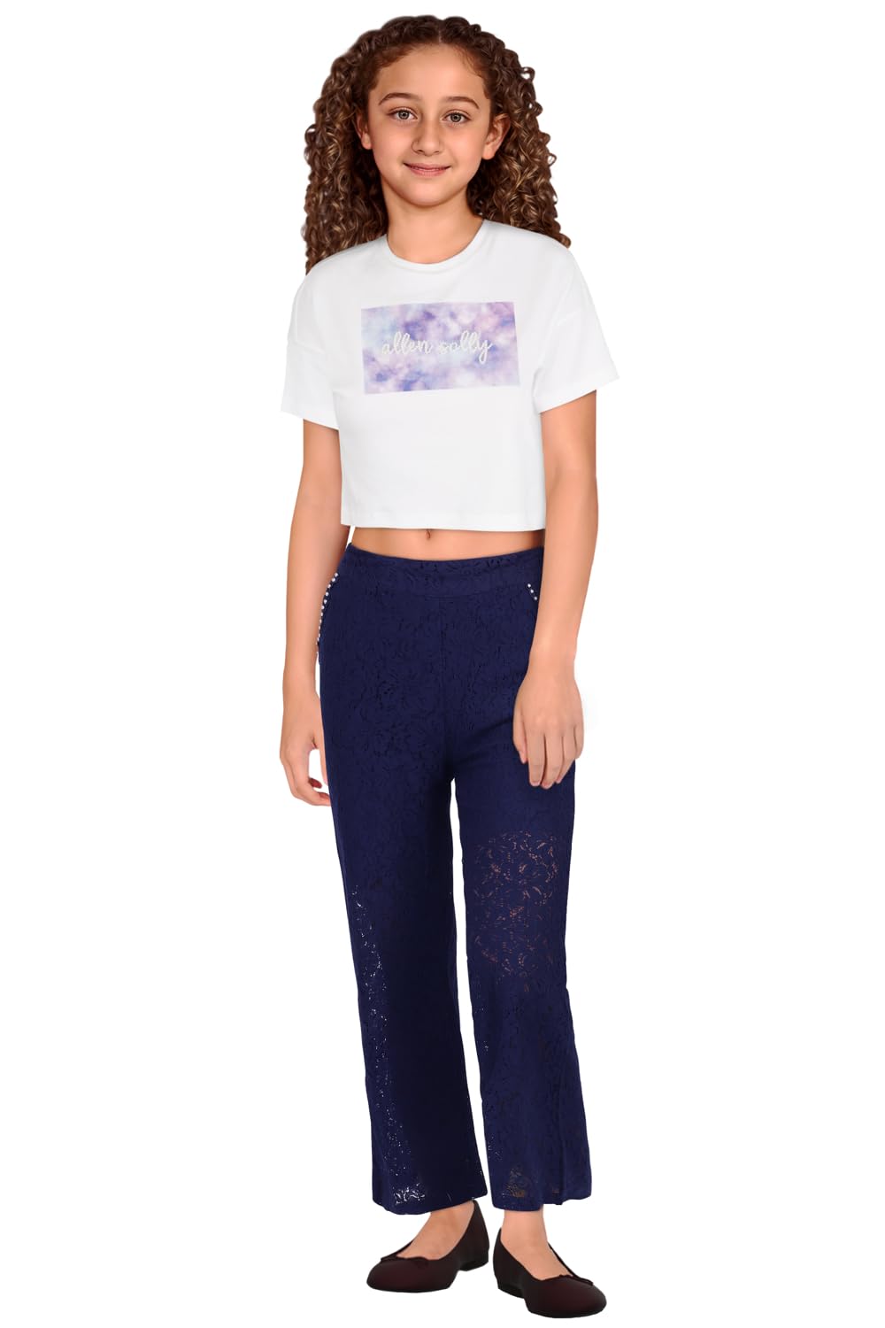 Allen Solly Girls Regular Fit Solid Casual Formal Polyester Pants