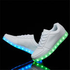 SANYES USB Charging Light Up Shoes Sports LED Shoes Dancing Sneakers SYDB551-White-41