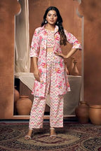 GRECIILOOKS 3 Piece Co-Ord Set For Women | Formal/Office Co-Ord Set For Women | Blazer Co-Ord Set For Women | Designer Kurta Set