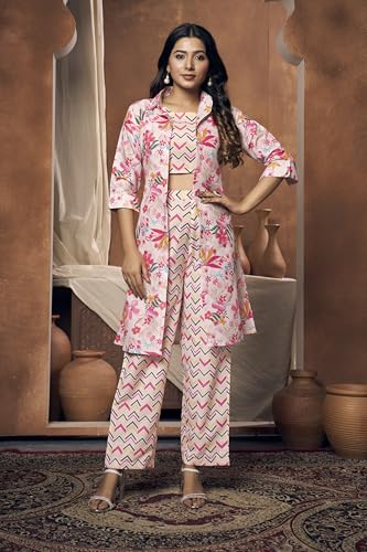GRECIILOOKS 3 Piece Co-Ord Set For Women | Formal/Office Co-Ord Set For Women | Blazer Co-Ord Set For Women | Designer Kurta Set