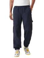 Bewakoof Mens Solid Super Loose Fit Nylon Joggers_648618_Blue_XL