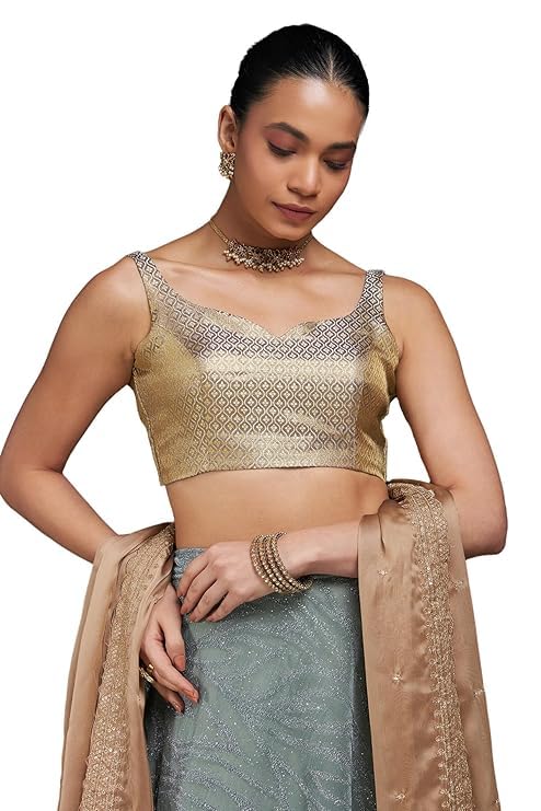 Soch Women Tussar Sleeveless Regular Fit Blouse