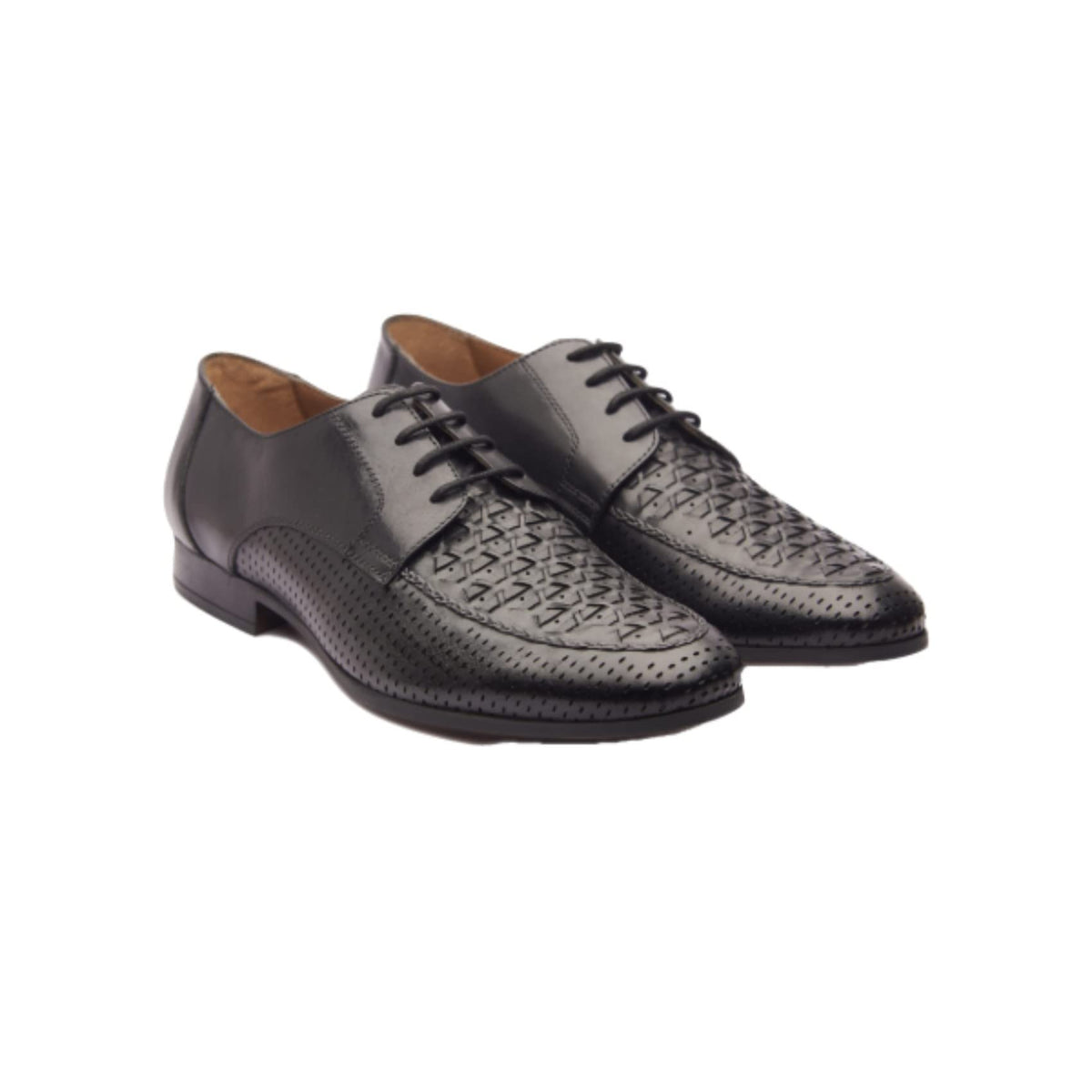 Michael Angelo Mens Dallas 8403 Black Leather Derby Shoes 6UK 6