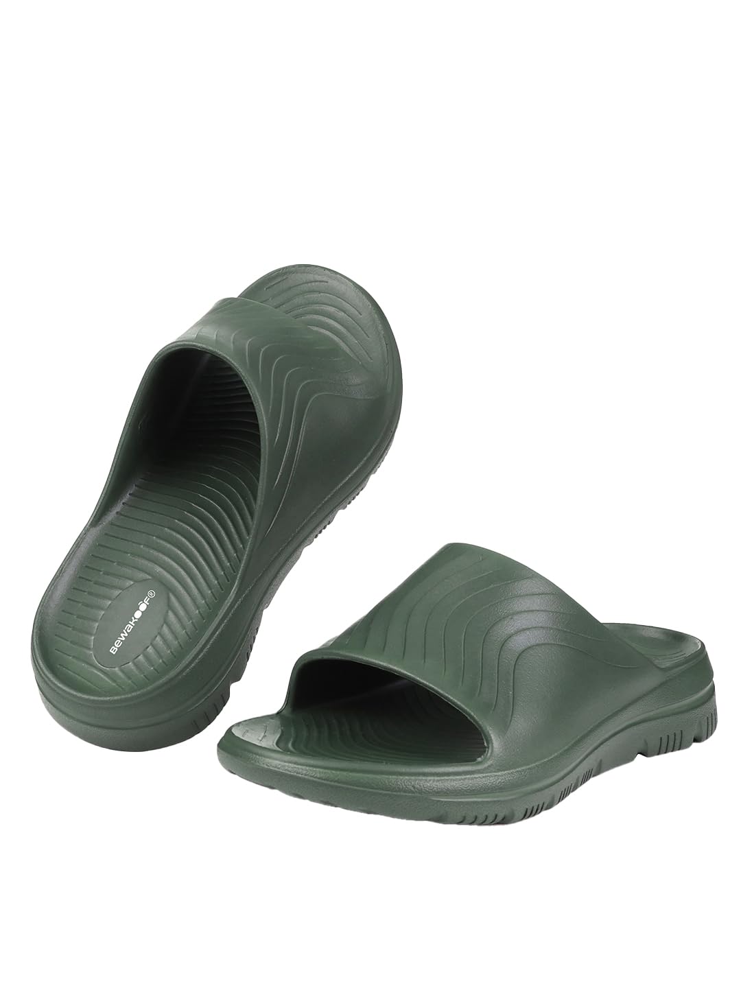 Bewakoof MenS Olive Green Eva Comfy Sliders_685409_Green_Uk10