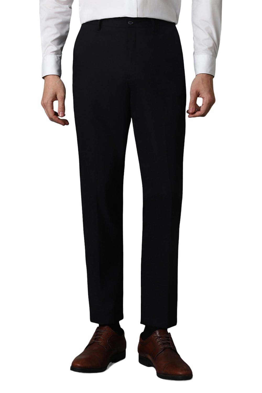 Louis Philippe Men Mid Rise Slim Pants (Lptfmslbo44233_Navy, 40)