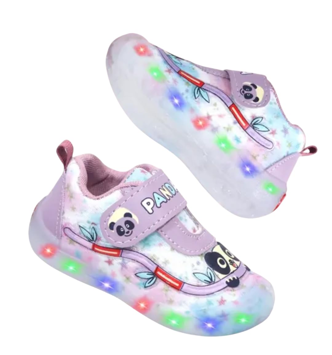 Girls Light Sneakers (Pink, UK Footwear Size System, Toddler, Age Range, Medium, 21 Months, 24 Months) 21-24