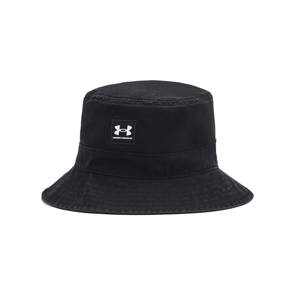 Under Armour Men's Branded Bucket Hat, (001) Black / / White, Medium/Large