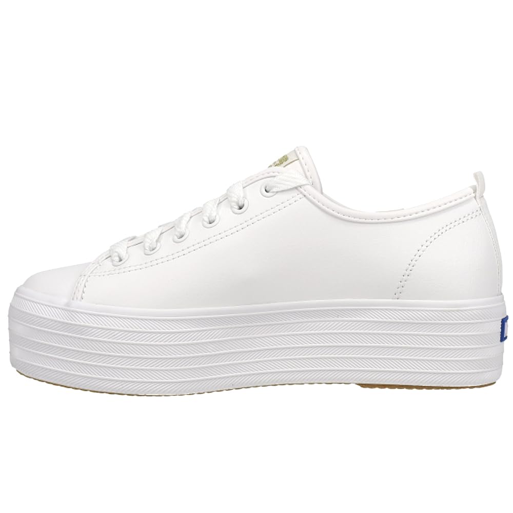 Keds Triple Up Leather, Sneaker Womens, White Leather, 8.5 Medium