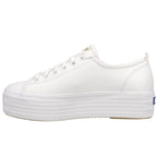 Keds Triple Up Leather, Sneaker Womens, White Leather, 8.5 Medium