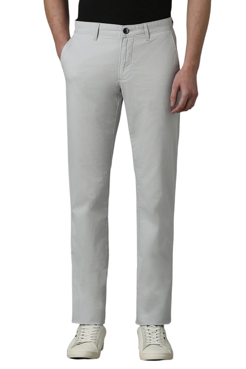 Louis Philippe Men Mid Rise Slim Pants (Lytfcslpp91966_Grey, 38)