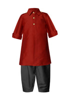 A.T.U.N. (All Things Uber Nice) Boy'S Regular Pathani Suit (Bkls Pts_Maroon-Black 3-4 Years)